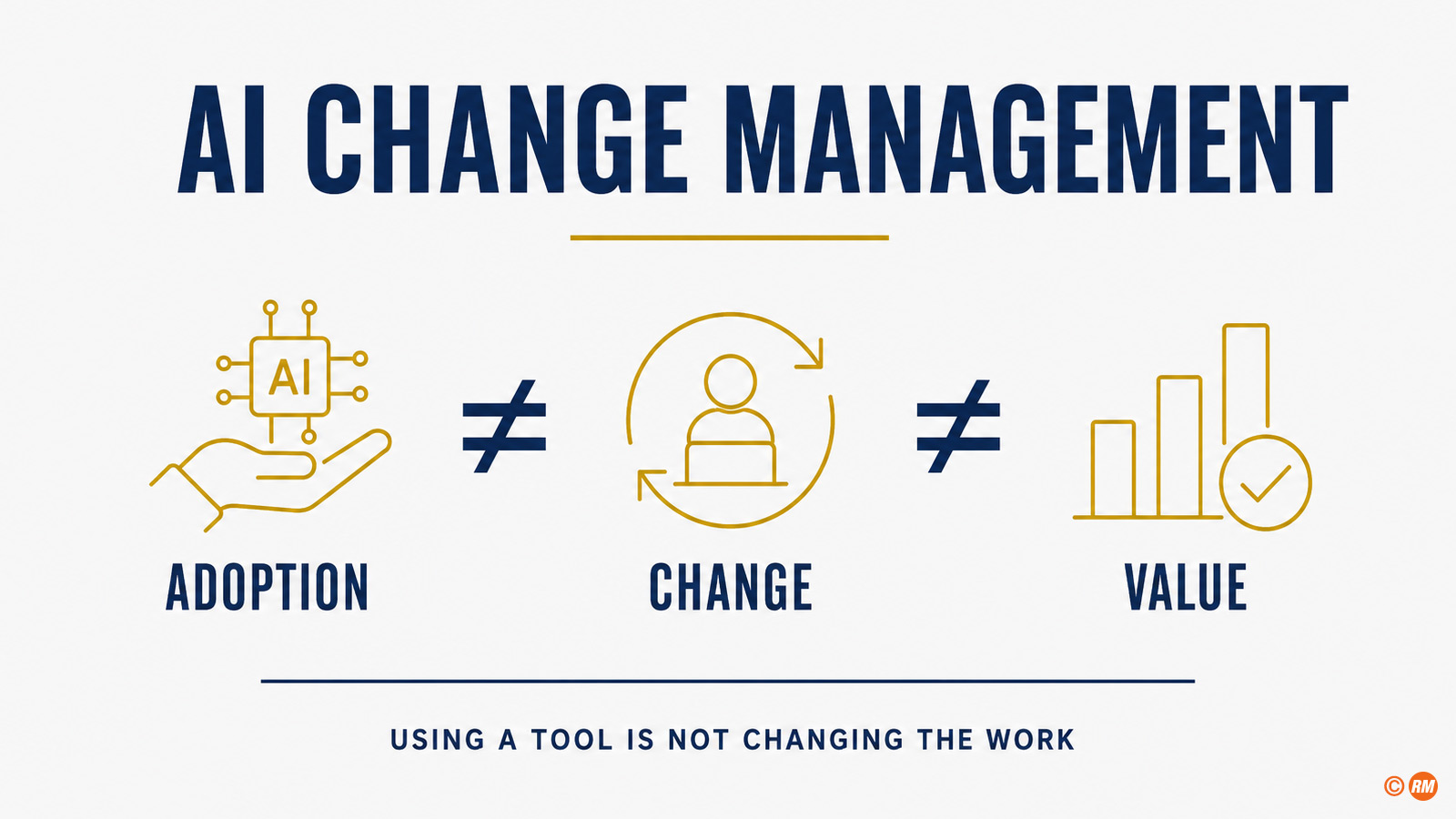 AI change management in financial services: adoption is not change, change is not value